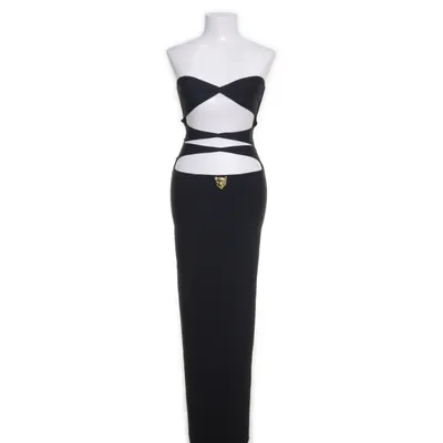 Maxi jurk (Zwart) van Dan More Viscose, Elastaan
