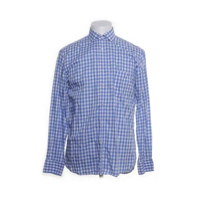 Shirt (White, Blue) from Oscar of Sweden Cotton