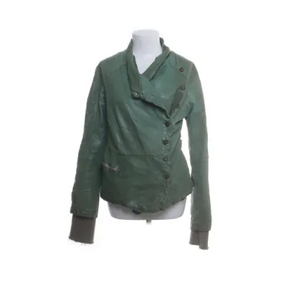 Læderjakke (Grøn) fra Giorgio Brato Angora, Nylon, Læder