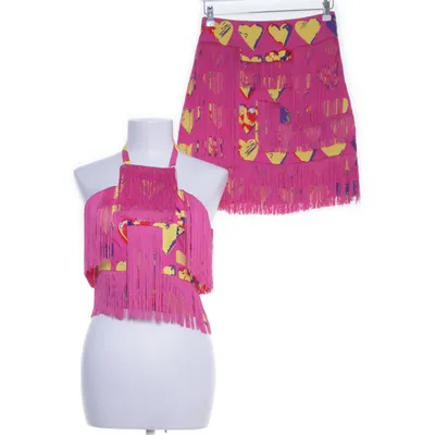 Set (Pink, Multicolored) from Versace for H&M Polyester, Elastane, Silk