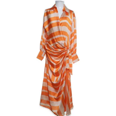 Robe portefeuille (Orange, Multicolore) de Mango Polyester