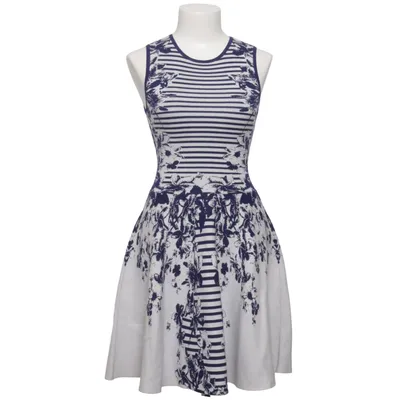 Kjole (Blå, Hvid) fra Karen Millen Polyester, Viscose