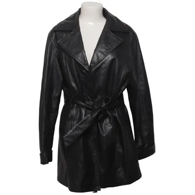 Leather coat (Black) from Wilsons Acetate, Leather, Polyamide, Polyester