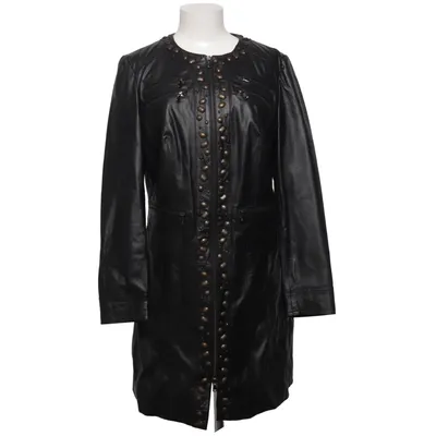 Läderkappa (Svart) från Mandarin Skinn, Polyester