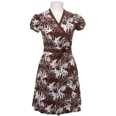 Robe portefeuille (Marron, Blanc, Multicolore) de Nanso Coton, Élasthane, Modal