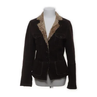 Veste en peau de mouton retournée (Marron, Beige) de Gimos Daim, Cuir, Fourrure