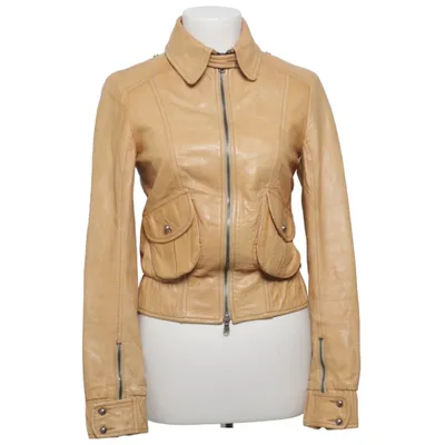 Leather jacket (Beige) from Patrizia Pepe Cotton, Polyester, Viscose