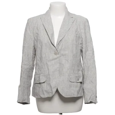 Blazer (Wit, Grijs) van D&V Collection Katoen, Linnen, Viscose