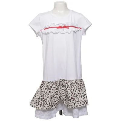 Robe (Blanc, Marron, Noir) de Monnalisa Coton, Élasthane