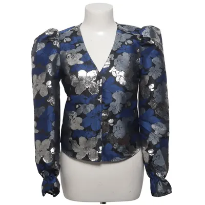 Bluse (Blau, Silber, Schwarz) von Monki Metallfaser, Polyester