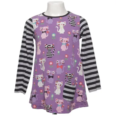 Dress (Purple, Black, White) from Kids by Lindex Cotton, Elastane