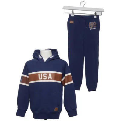 Tenue d'intérieur (Bleu, Marron, Blanc) de Red & Blue Coton, Polyester