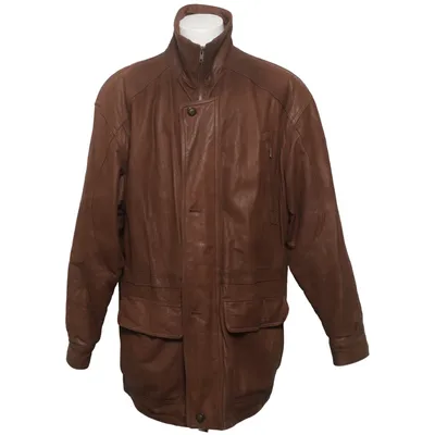 Leather jacket (Brown) from Mel Richman Acrylic, Leather, Polyester, Wool