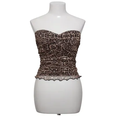 Tube top (Bruin, Zwart, Meerkleurig) van Shein Elastaan, Polyester