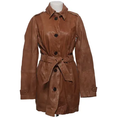 Leren jas (Bruin) van ESPRIT Katoen, Leer