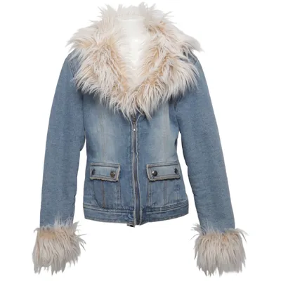 Fodrad jeansjacka (Blå, Beige) från Tammy Akryl, Bomull
