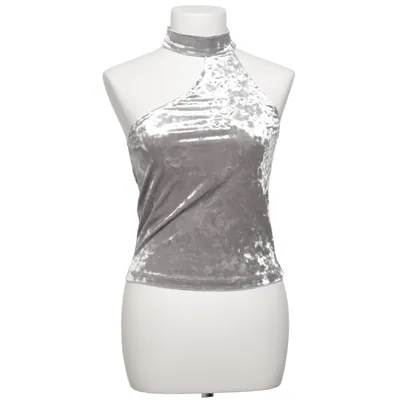 Halterneck top (Grå) fra Mango Casual Elastan, Polyester