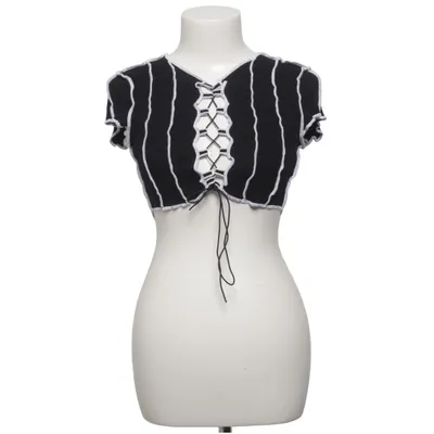 Crop top (Zwart) van Divided by H&M Katoen, Elastaan