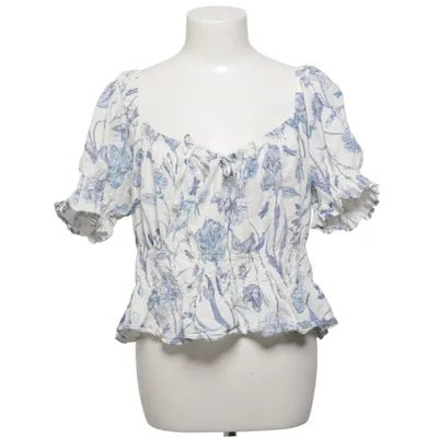 Crop top (Wit, Blauw) van H&M Katoen, Elastaan