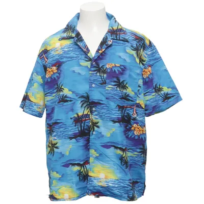 Short sleeve shirt (Blue, Multicolored) from Wicked Costumes Polyester