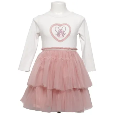 Jurk (Wit, Roze) van Disney by Primark Katoen, Elastaan, Polyester