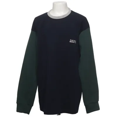 T-shirt à manches longues (Bleu, Vert, Gris) de Uniqlo Kids Coton, Élasthane, Polyester
