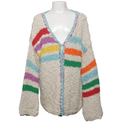 Cardigan (White, Multicolored) from Bengh Per Principesse Cotton, Linen