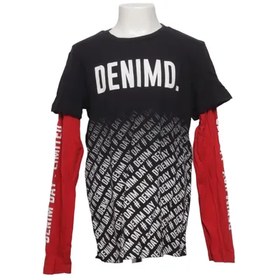 Langærmet t-shirt (Sort, Rød, Hvid) fra Denim Day Bomuld