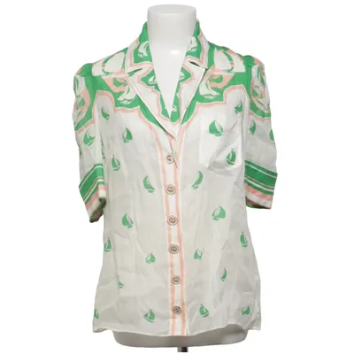 Short sleeve shirt (White, Green, Multicolored) from Zimmermann