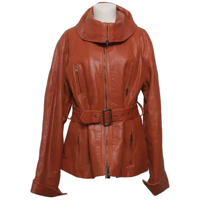 Veste en cuir (Orange) de CKN of Scandinavia Cuir, Polyester