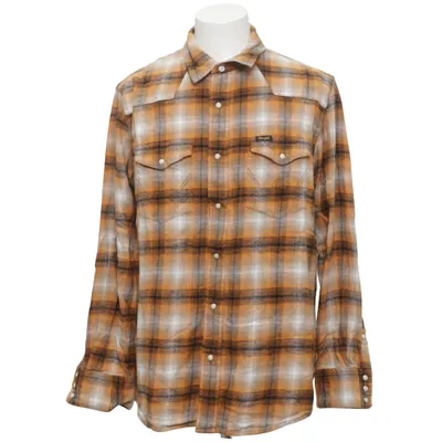Flannel skjorte (Brun, Hvid, Sort) fra Wrangler Bomuld