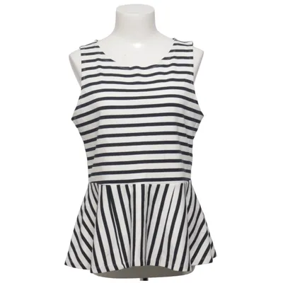Top péplum (Blanc, Bleu) de Honey Bee Blue Coton, Élasthane, Polyester