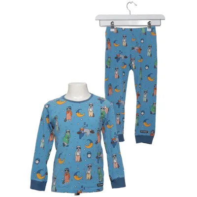 Pyjamasz (Blå, Flerfarvet) fra Villervalla Elastan, Økologisk bomuld