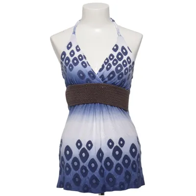 Halter neck top (Blue, White, Brown) from Colours Of The World