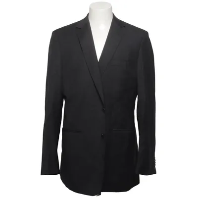 Kavaj (Grå) från Dressmann Premium Collection Polyester, Viskos, Ull