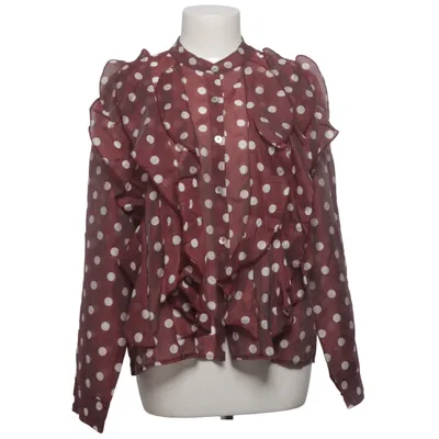 Blouse (Red, White) from Reunion Polyester, Tencel