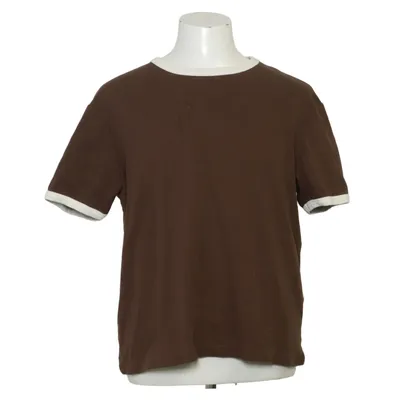 T-shirt (Brun, Hvid) fra Zara Bomuld, Elastan
