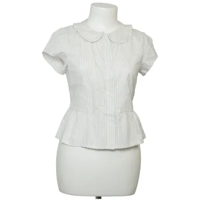 Blouse (White, Blue) from Juni Cotton