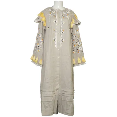 Maxi jurk (Beige, Meerkleurig) van Etnodim Linnen