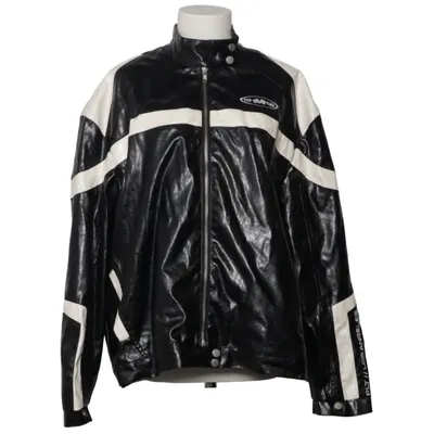 Jacket (Black, White) from PrettyLittleThing Polyester, Polyurethane