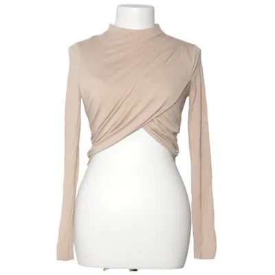 Långärmad t-shirt (Beige) från NA-KD Reborn Elastan, Viskos