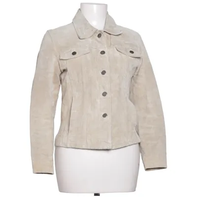 Läderjacka (Beige) från Alvaro Skinn, Polyester