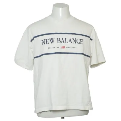 T-shirt (Blanc, Bleu) de New Balance Coton, Polyester