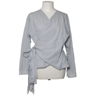 Wickelbluse (Blau, Weiß) von Essential by Noa Noa Baumwolle, Elasthan, Polyamid, Polyester