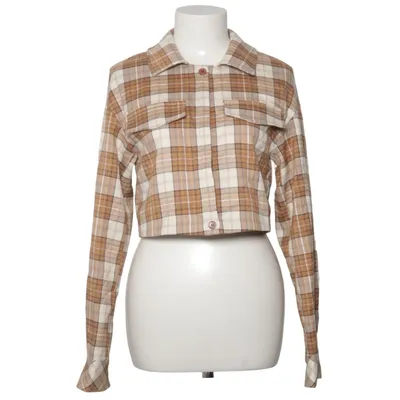 Overshirt (Beige, White) from Misslisibell x NA-KD Elastane, Polyester