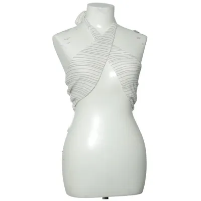 Halternecktopp (Vit, Brun) från Pull & Bear Elastan, Polyester, Viskos