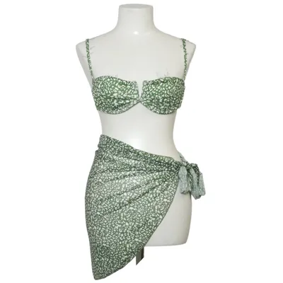 Swim set (Green, White) Elastane, Polyester