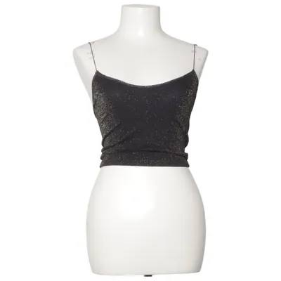 Crop top (Sort, Guld) fra Intimately Free People Elastan, Metallfiber, Polyamid