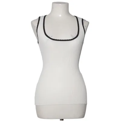 Tank­top (Weiß, Schwarz) von Leveté Room Polyamid, Viskose