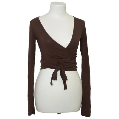 Wrap top (Brown) from Exercere Acrylic, Elastane, Viscose